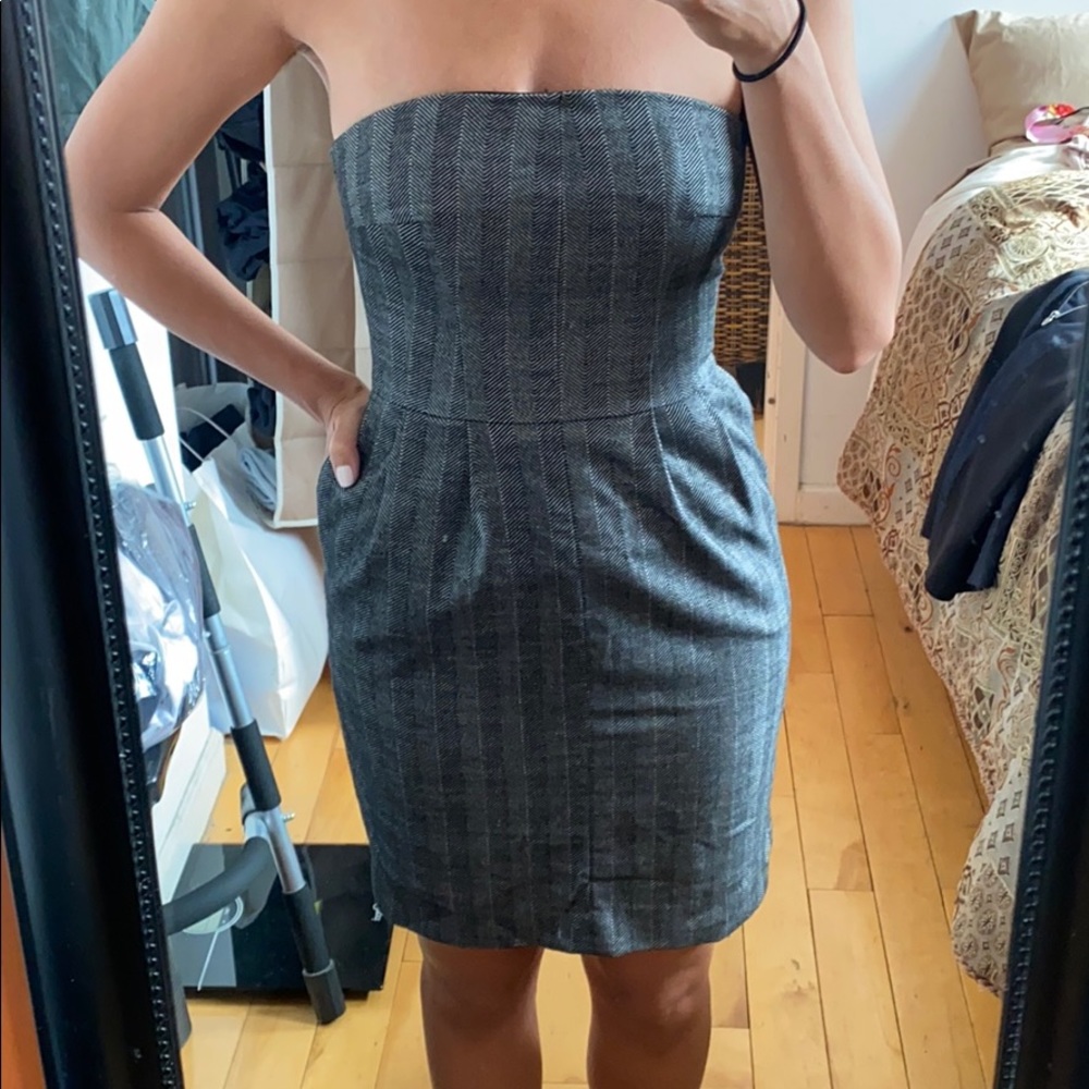Express Strapless Tweed Dress